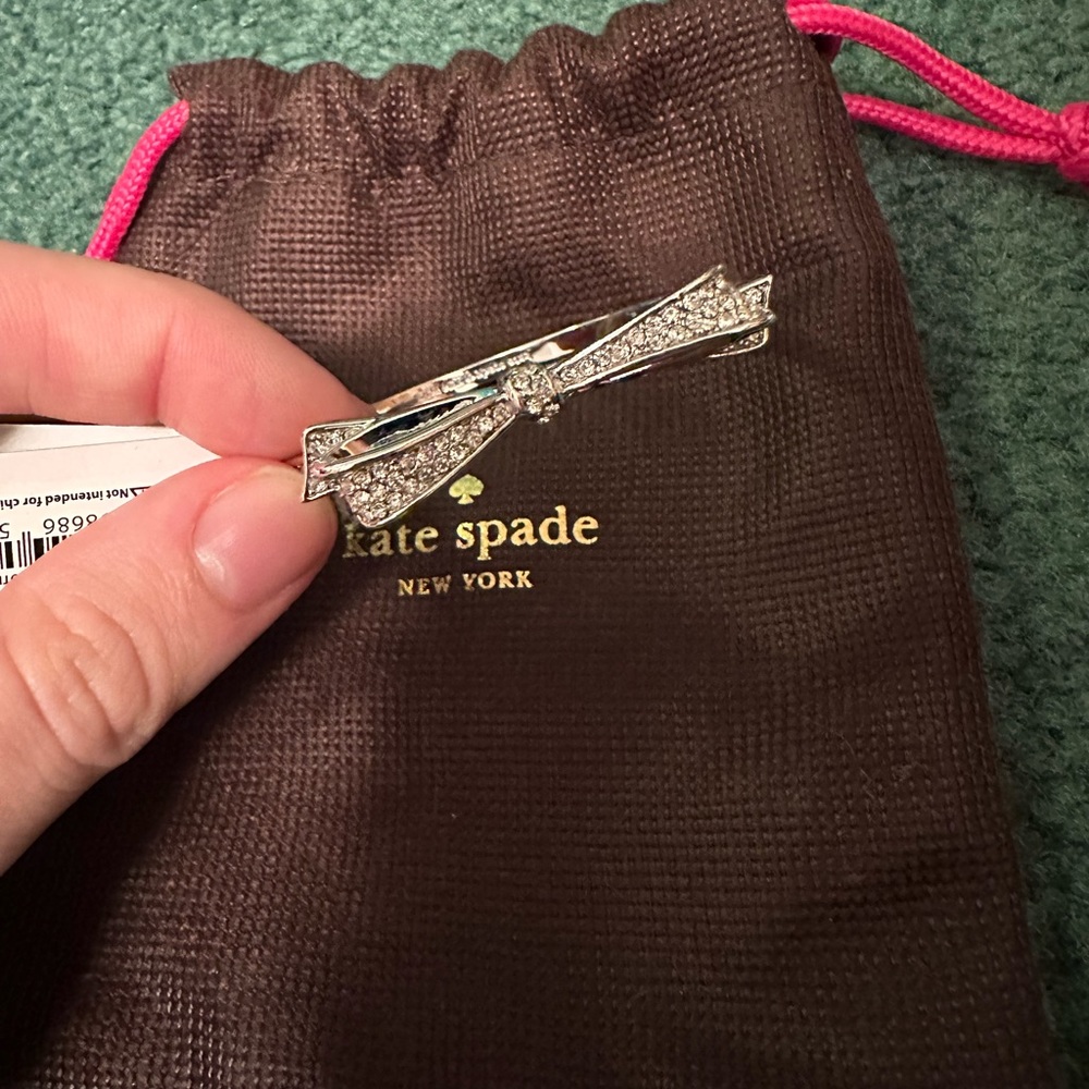 Kate spade bow crystal silver bracelet